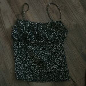 Floral Black and White Women's Top